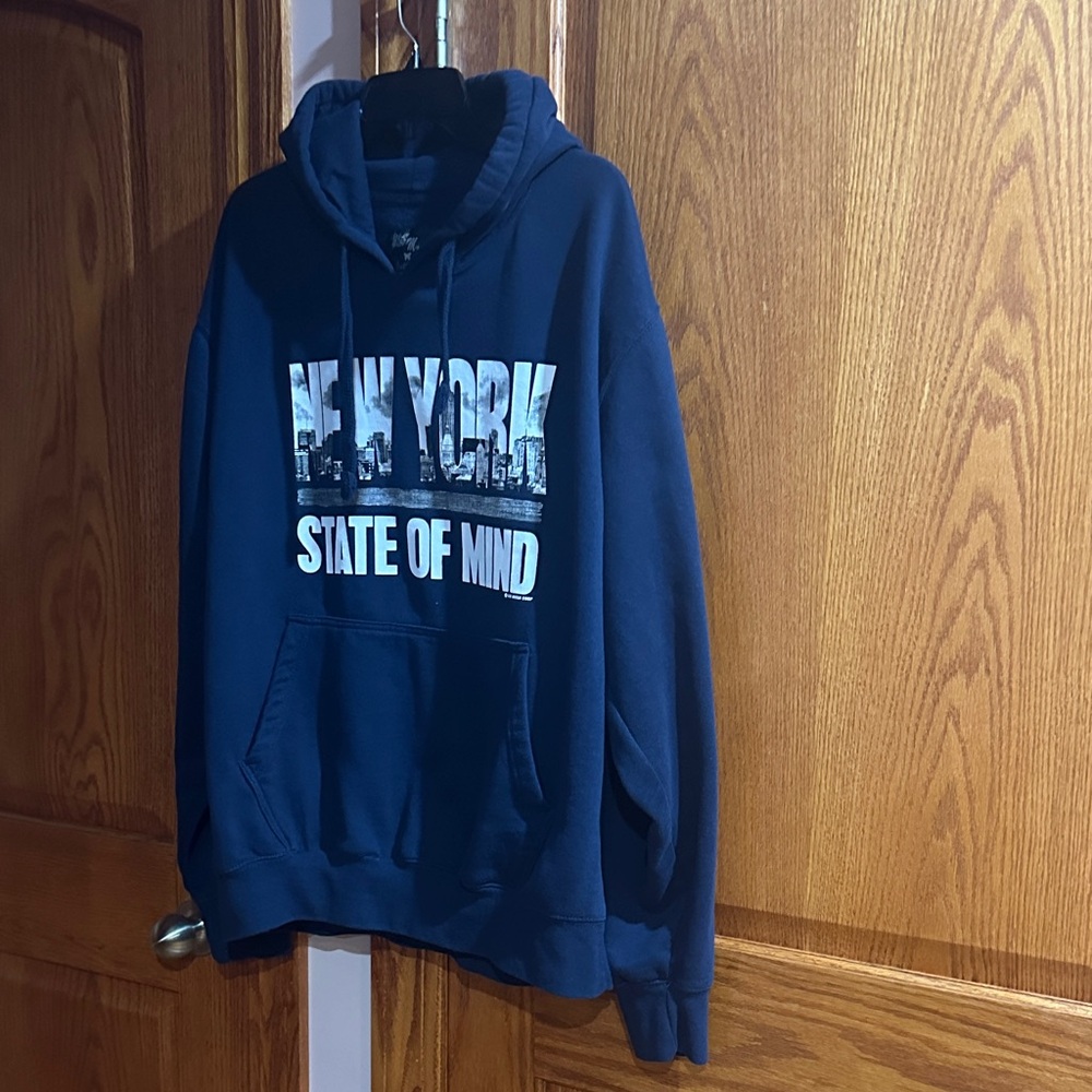 Navy Blue Graphic Hoodie